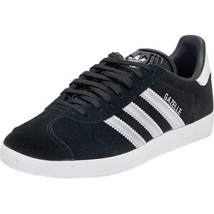 Adidas black Gazelle suede sneakers silver stripes